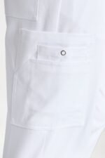 Unisex hlače Stretch s džepom na nogavici – Bijela