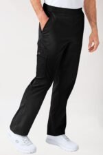 Unisex hlače Stretch s džepom na nogavici – Crna