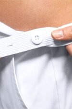 Unisex hlače Stretch s džepom na nogavici – Bijela – kraća duljina
