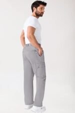 Unisex hlače Stretch s džepom na nogavici – Siva – kraća duljina