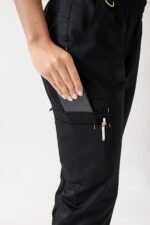 Ženske hlače Stretch ravnog kroja – Crna/Žuta