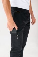 Muške hlače Stretch ravnog kroja – Crna/Žuta